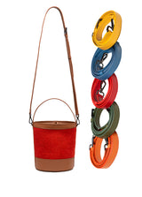 Emily Bucket Bag Red & Camel